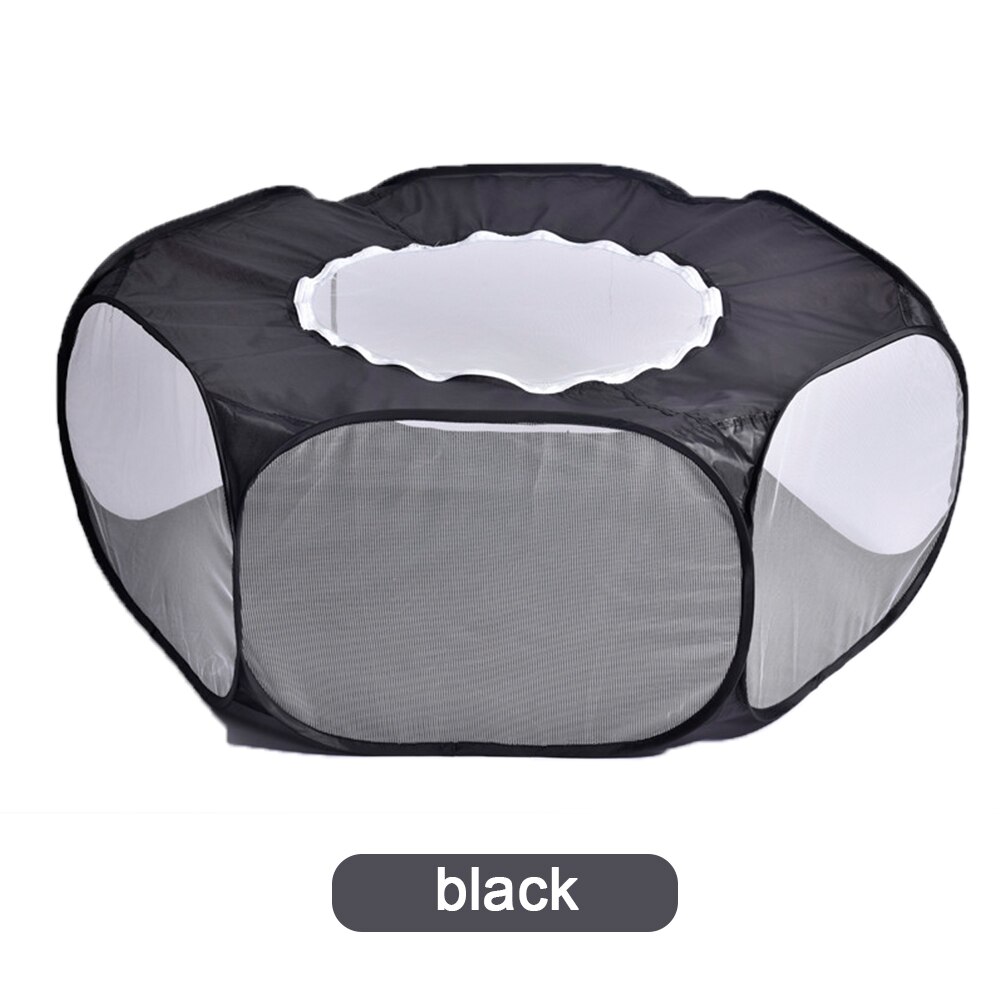 Camouflage Portable Foldable Pet Tent Playpen Cat Dogs Breathable Crate House Puppy Cage Fence Pet Dog Playpen Tent: black 100x38cm