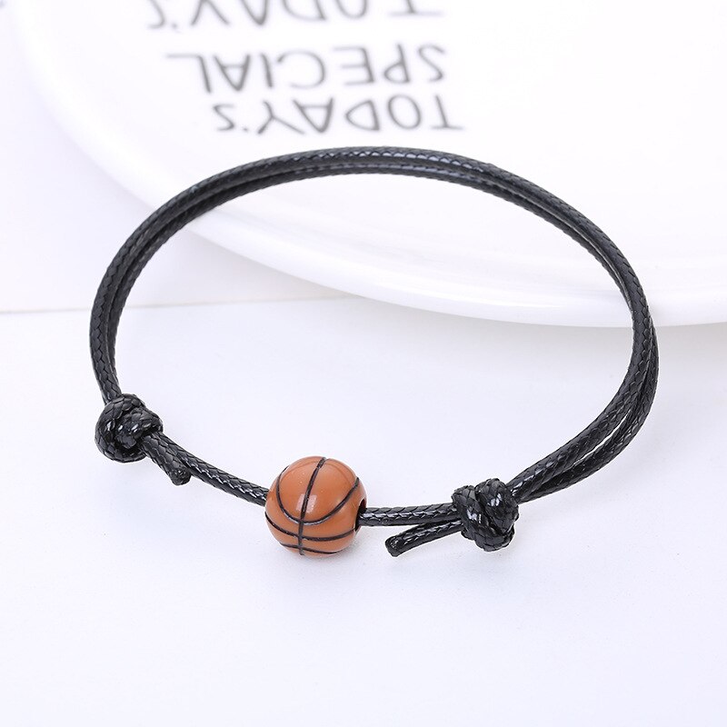 Einfache Hand Geflochtene Schwarz Seil Sport Armbinde Nette Baseball/Golf Ball Braclet Für Männer Jungen Armbinde Schmuck Zubehör: Basketball