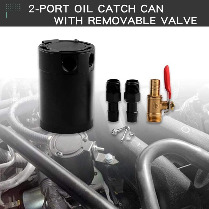 Universal Aluminum Alloy 2-Port Oil Catch Can+Oil ... – Grandado