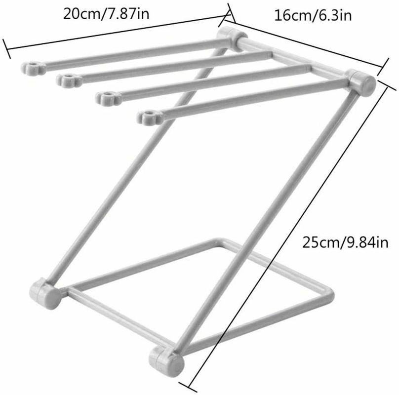 Estante de secado plegable para cocina, trapos para cocina, soporte para estante, botella de leche de alimentación, soporte plegable de vidrio de escritorio
