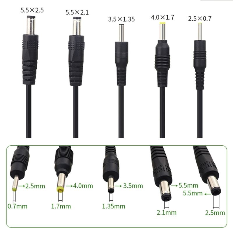 USB to DC Port Charging Cable Power Supply Cord Line DC/5.5x2.1 DC/5.5x2.5 DC/3.5x1.35 DC/4.0x1.7 DC/2.5x0.7 Connector