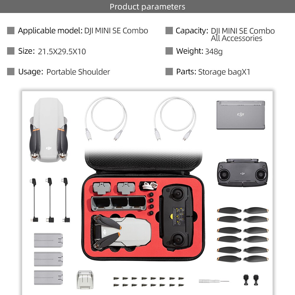 DJI Mini SE borsa da viaggio portatile custodia da viaggio per esterno borsa per batteria scatola per drone per DJI Mini SE accessori per droni