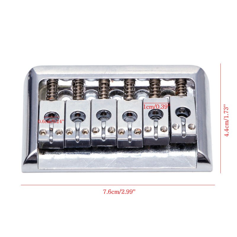 Metal Chrome 6 String Electric Guitar Fixed Hardtail Bridge Height Adjustable