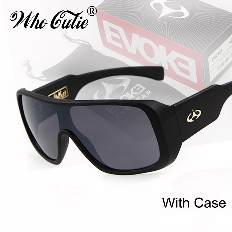 WHO CUTIE Brand EVOKE Sunglasses Men Classic ONE PIECE Square Driving Sun Glasses Shades Male oculos OM283