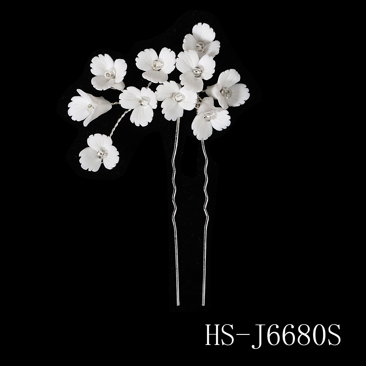Épingles à cheveux en perles et strass pour femmes, couleur argent, bijoux de tête, bâton en cristal, accessoires pour cheveux de mariée, pince à cheveux de mariage: Ivoire