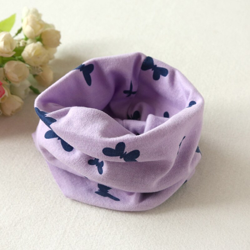 Baby Cotton Scarf Children&#39;s Autumn Winter Boys Girls Collar Neckerchief Butterfly O-Ring Round Neck Scarves: purple