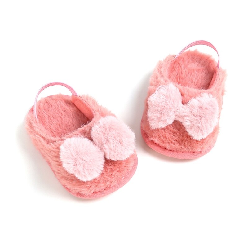 Nueva Sandalia de verano, sandalias suaves con lazo de felpa, deslizador de chica para bebé, zapatos transpirables de piel para bebé, zapatos simples elásticos de princesa para bebé: DP / 13-18 meses