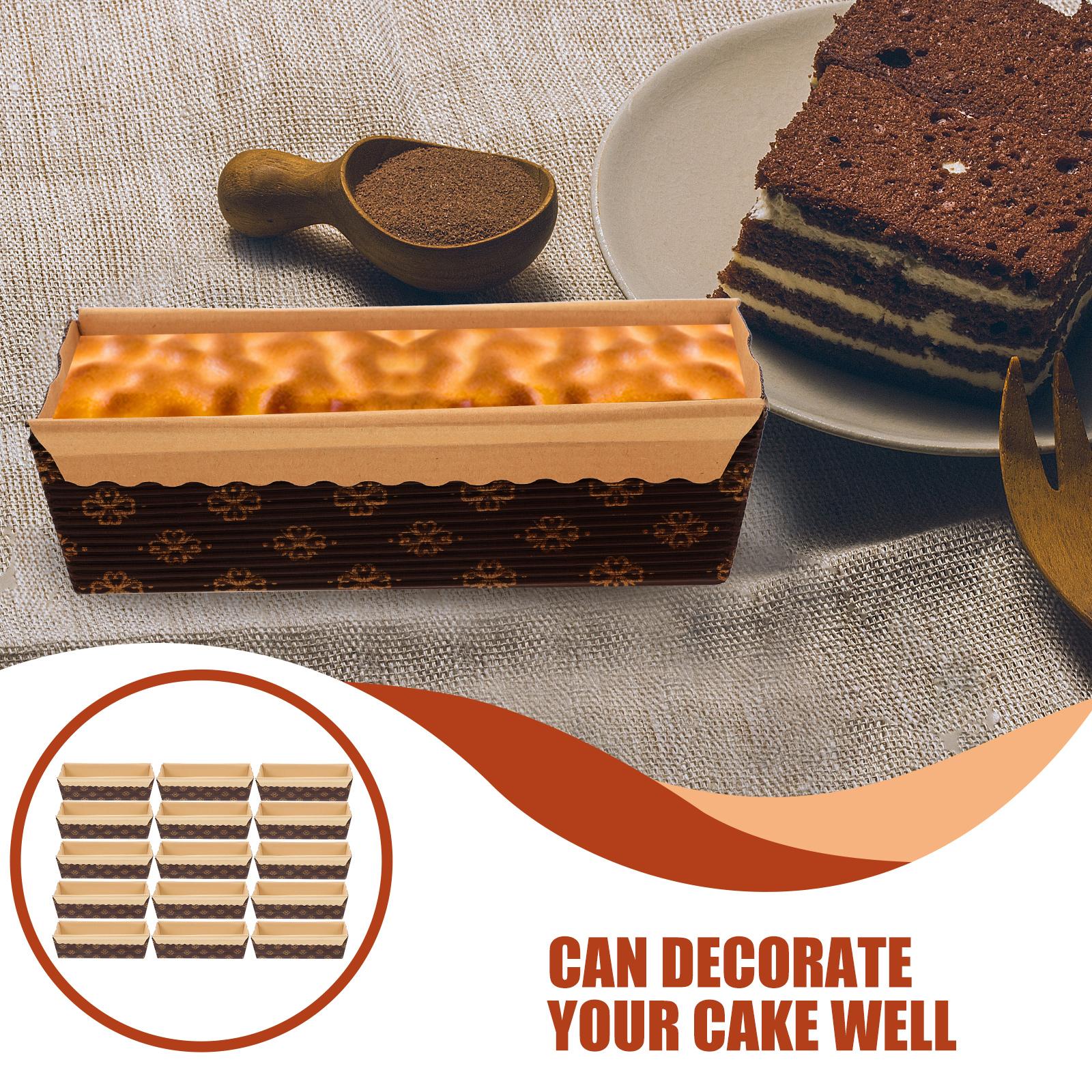 25 Pcs Baking Trays Cake Paper Chiffon Cups Cardboard Loaf Pans for Coffee Liners Mini