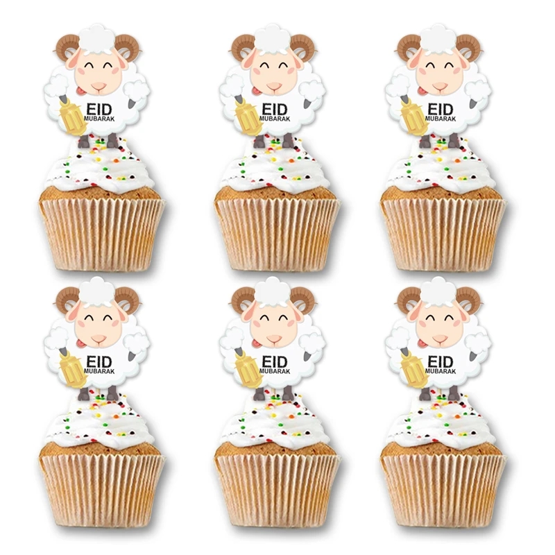Eid al adha cupcake topper eid party hajj feestdecoratie-24st: Dark Gray