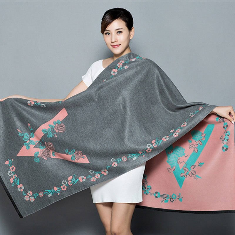 Châle pour femmes, automne hiver, écharpe en cachemire, Pashmina chaude, grande taille, douce, couverture multi-usage: C1