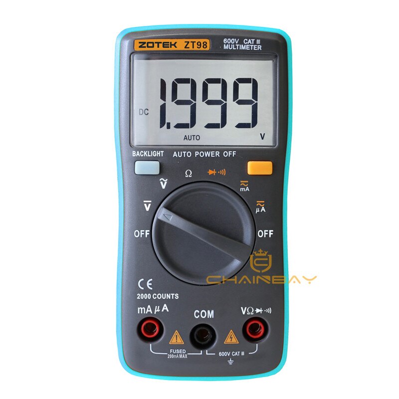 Digital Multimeter 6000 counts Backlight AC/DC Ammeter Voltmeter Ohm Portable Meter