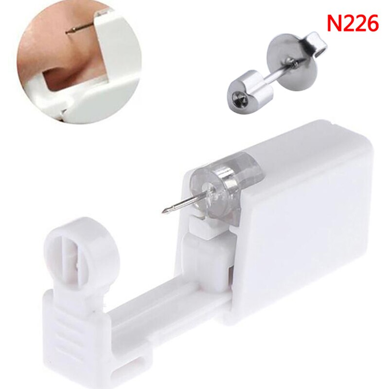 Earring Star Disposable No Pain Safe Sterile Ear Stud Piercing Gun Kit Nose Stud Piercing Tool Kit Build In Steel Stud: 226