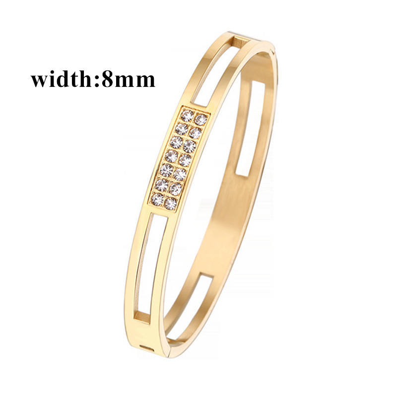 Charm Bracelet - Stainless Steel - 4/6/8mm Width - Hollow Round Design - Adjustable Hook Clasp: 8