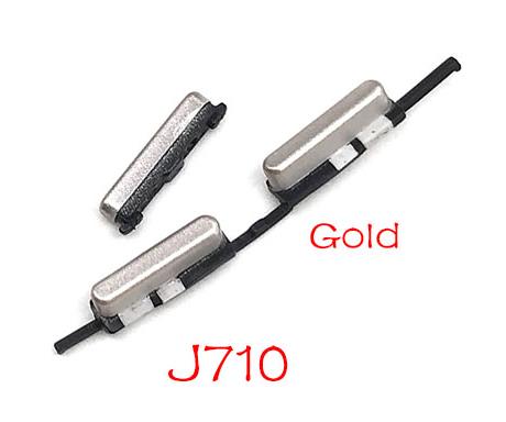 20pcs/lot Volume Up Down + Power On Off Button Side Key For Samsung S3 S7 Edge J5 J7 J510 J710 /J5 J7 J730 Side Button: J710 Gold