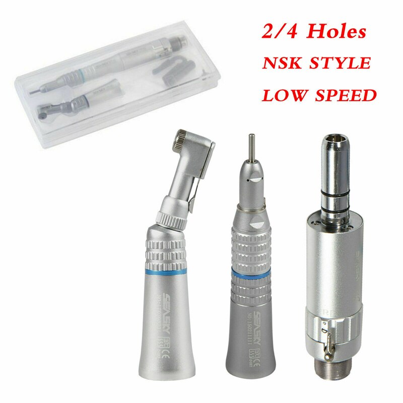 Nsk Stijl Dental Slow Lage Snelheid Handstuk Straight Contra Hoek Air Motor 2/4 Gaten