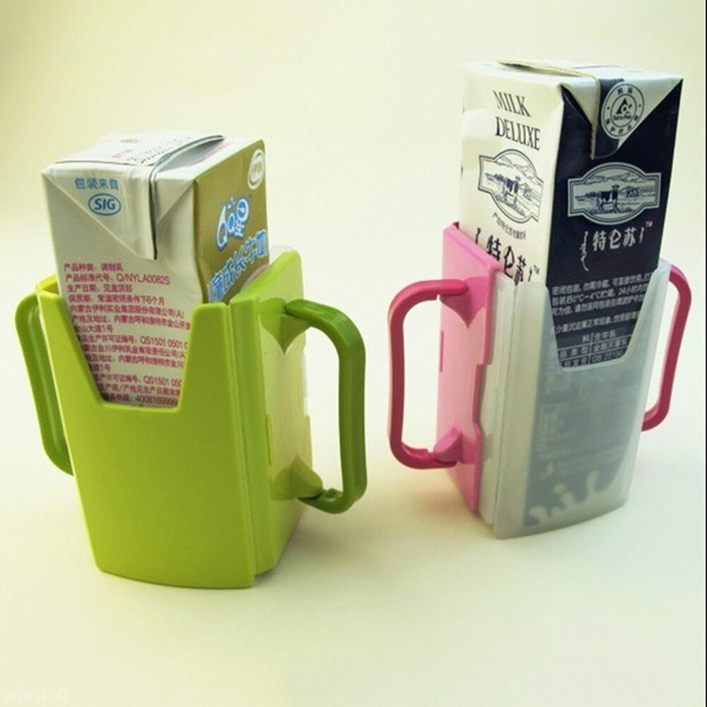 Fucntion justerbar sikker toddle praktisk selvhjælper juice mælkekasse drikke boks holder kop til baby børn håndtag forsyning