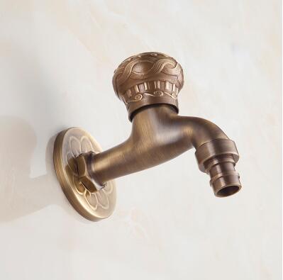 Anituqe Brons Wasmachine Kraan Decoratieve Outdoor Kraan Tuin Bibcock Tap mop Kraan EL505: Marineblauw