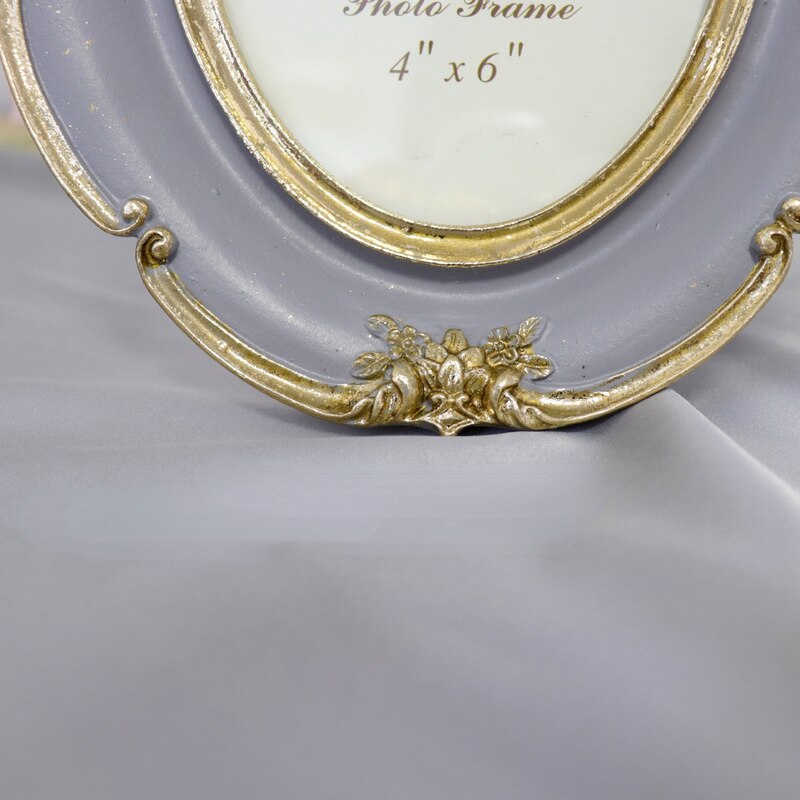 American Purple 6-inch 7-inch Oval Photo Frame Set-up European-style High-end Picture Frames Retro Old Palace Carved