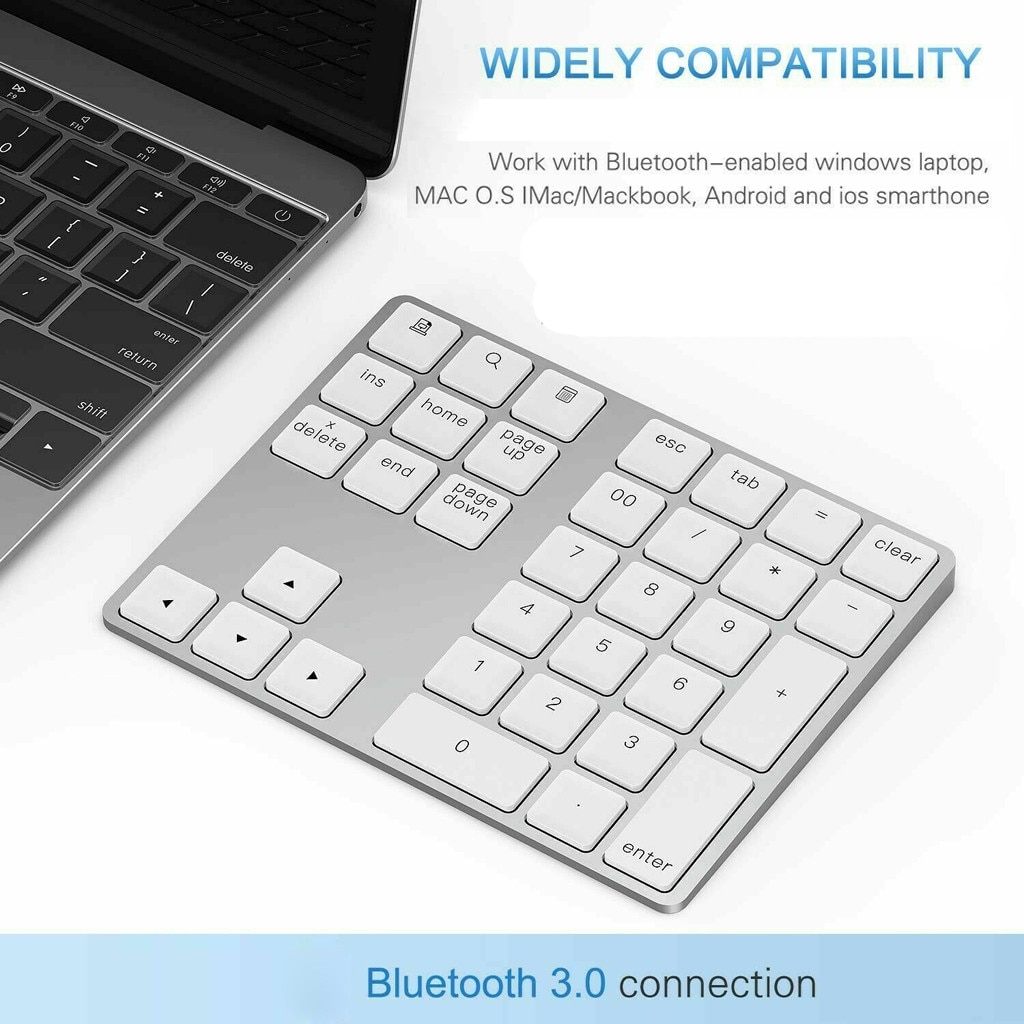Wireless Bluetooth 34 Keys Numeric Keypad Number Pad Pc Gaming Office Entertainment Laptop Accessories For Apple Mac-book