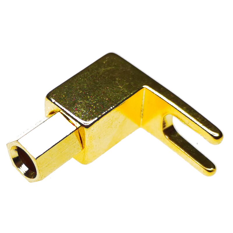 1 stück -50 stück messing vergoldeter rechtwinkliger hifi-audio-lautsprecherkabel-y-adapter (gabelstecker: bananenstecker auf gabelstecker)