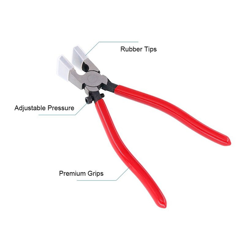 Heavy Duty Key Fob Pliers Tool, Metal Glass Running Pliers With Flat Jaws, Studio Running Pliers Attach Rubber Tips Perfect For