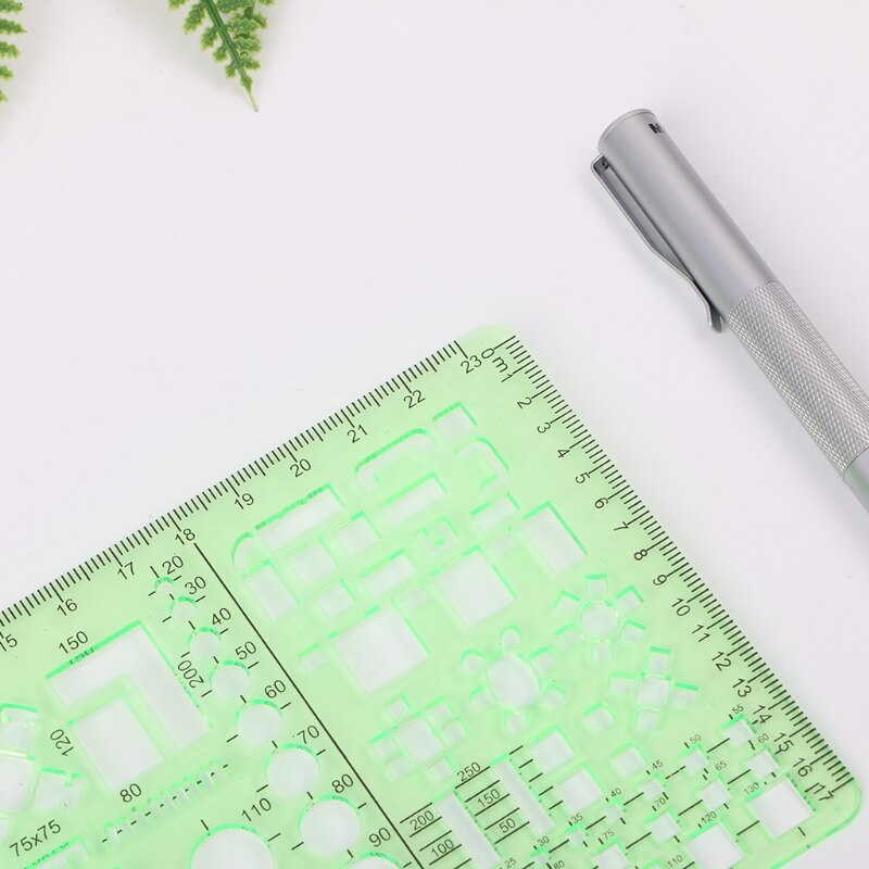 Plastic Geometric Template Ruler Drawing Tools for student School Stationery Pro Q1JC