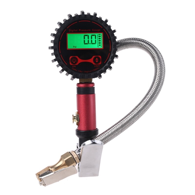 FlowPro Digital Tire Inflator with Pressure Gauge - 250 PSI, Easy Read Glow Dial Digital Backlit LCD