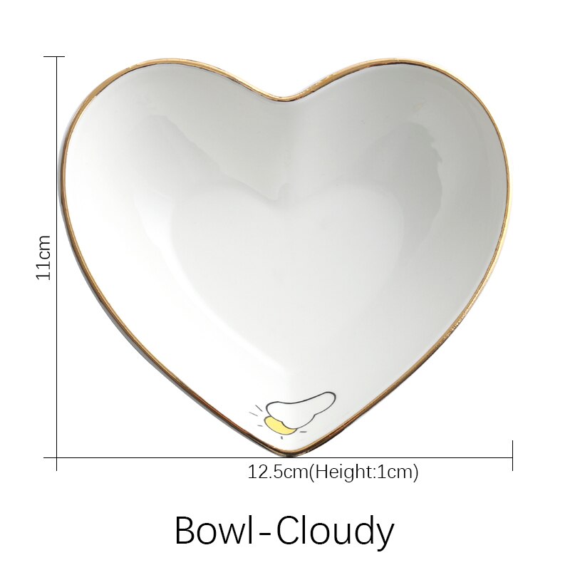 Ceramic Dinner Plates and Dishes White Porcelain Party Tableware Plate Sets Porcelain Breakfast Plates Bowl: Bowl-Cloudy