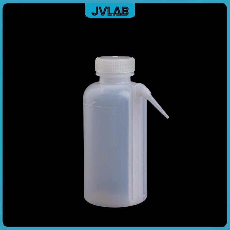 Botella de lavado de plástico para laboratorio, dispositivo de medición de compresión LDPE para uso en laboratorio, cuerpo integrado y tubo separador de 500ml de ancho