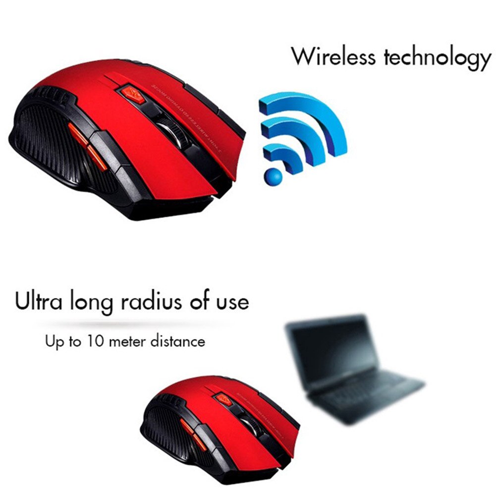 2.4 ghz draadloze muis met 6 toetsen en usb-ontvanger, instelbare dpi gamingmuis, muizen voor pc, laptop, gamingmuis, draadloze muis voor thuis