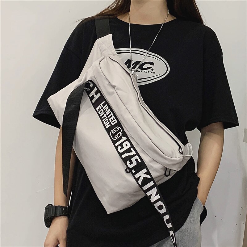 Marca original casal saco de peito moda grande capacidade saco do mensageiro rua personalidade hip hop bolsa de ombro meninas saco casual
