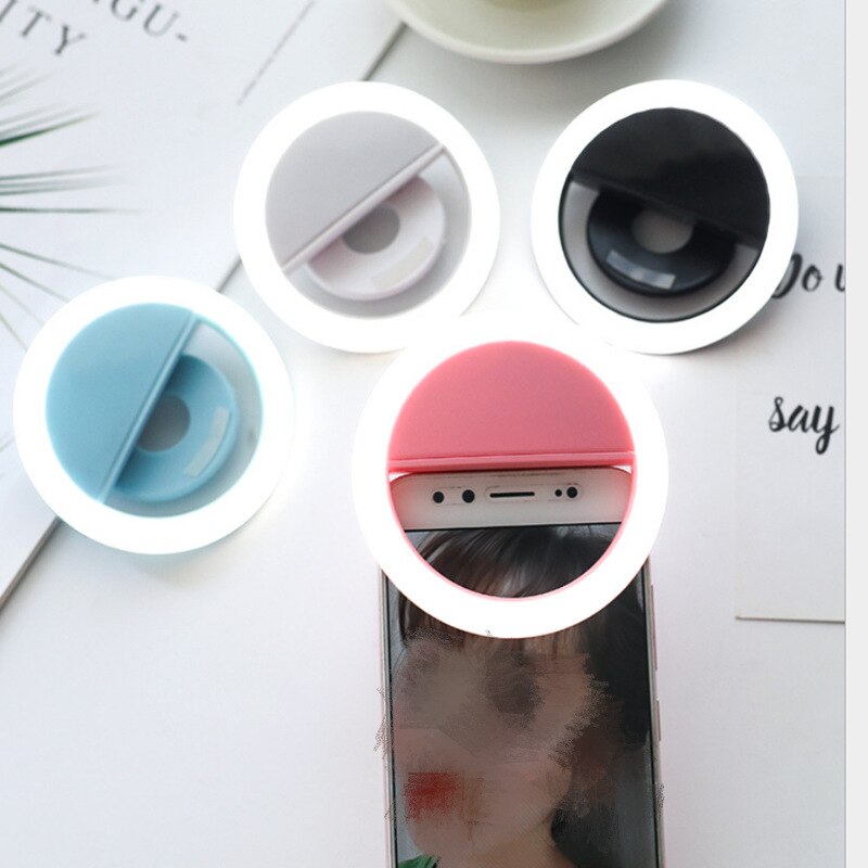 Universal selfie light portable flash ring LEDS mobile phone lens camera light ring clip light for iPhone XS 11 Plus