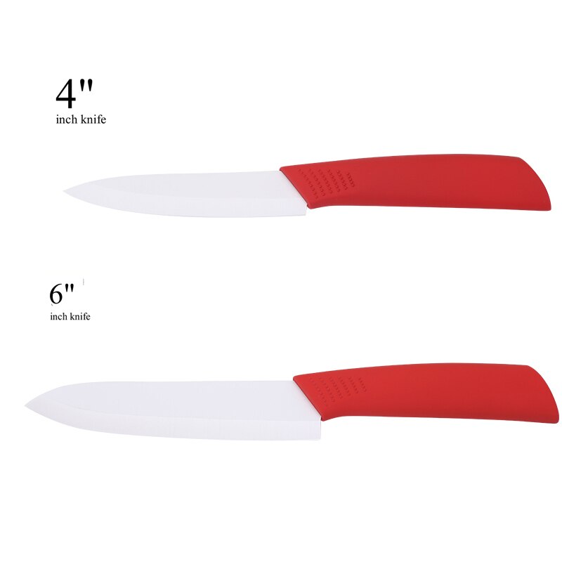 Køkkenknive kogesæt keramiske knive 3 4 5 6 tommer zirconia hvid klinge paring frugt vege kokkniv køkkenredskaber: 4 tommer og 6 tommer
