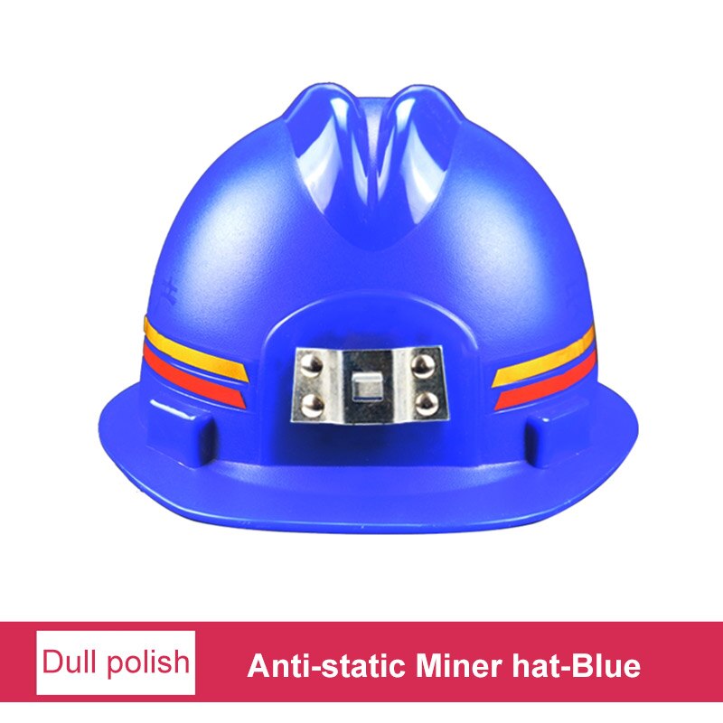 Hard Hat With Bracket Coal Mine Construction Safety Helmet Labor Protection Underground Working Anti-static Matte Helmets: Blue