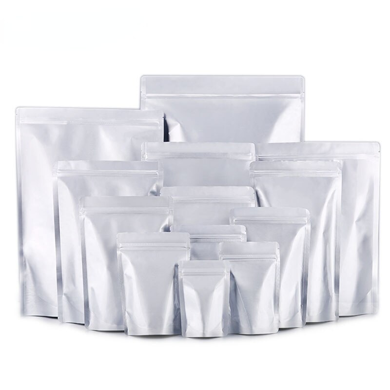 50Pcs Mylar Zakken Herbruikbare Afdichting Afsluitbare Ziplock Pakket Zakken Licht Vochtbestendig Voedsel Opslag Hersluitbare Lock Verpakking Zak