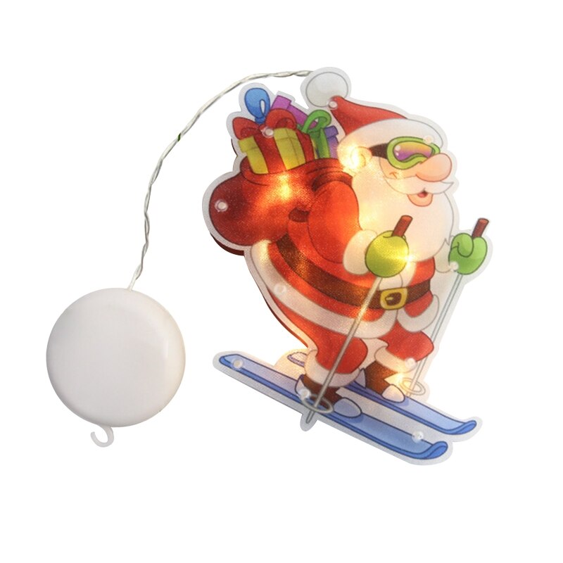 Waterproof Christmas Decorations Window Blinking Lights with Suction Cup Hanging 090F: Ski christmas