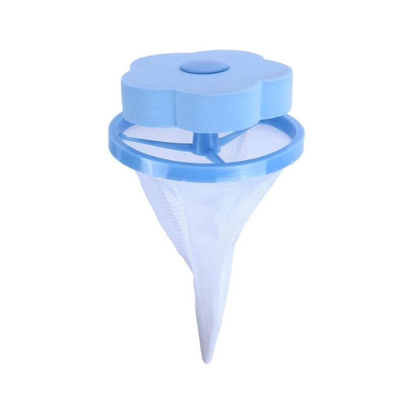 Flower Shape Washing Machine Hair Removal Clean Net Bag Floating Filter powder Cleaning Tools Ball Reusable Laundry Filtration: Blue