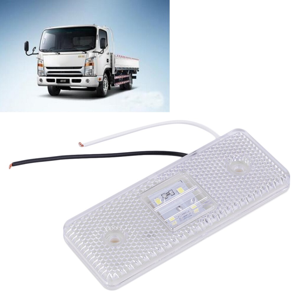 1pc Universal LED Reflector White Rear Tail Brake Stop Marker Light For SUV Truck Trailer Motorcycle Car