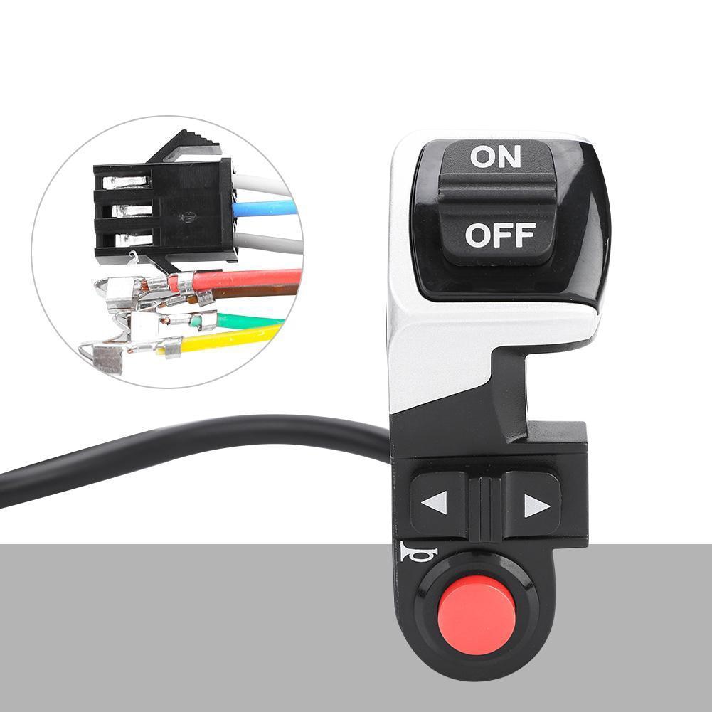 3 in 1 Light Horn Turn Switch Button Electric Bicycle Head Light Bell Switch for Mountain Bike E-Bike Electric Scooter