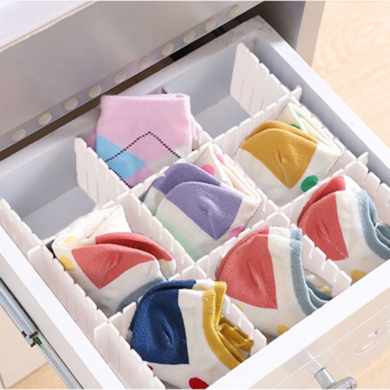 8Pcs Verstelbare Clapboard Lade Divider Partitie Opslag Organiser Garderobe Kast Separator Voor Ondergoed Sokken Riem Kantoor