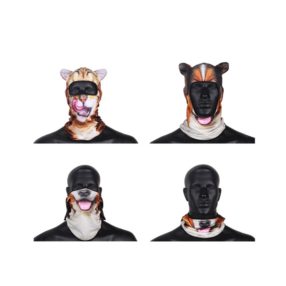 3D Animal Cat Dog Cute Animal Balaclava Windproof Skullies Beanie Cap Cool Hat Warmer Full Face Mask Neck Gaiter for Women Men