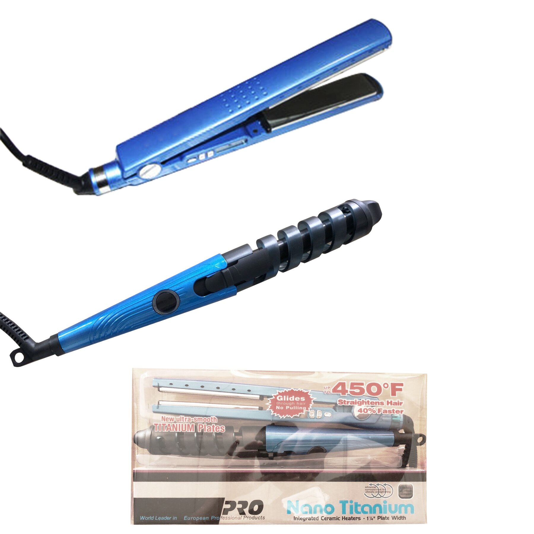 Plancha de pelo Nano Titanium plancha plana 11/4 plancha alisadora, rizador de pelo, temperatura 450F