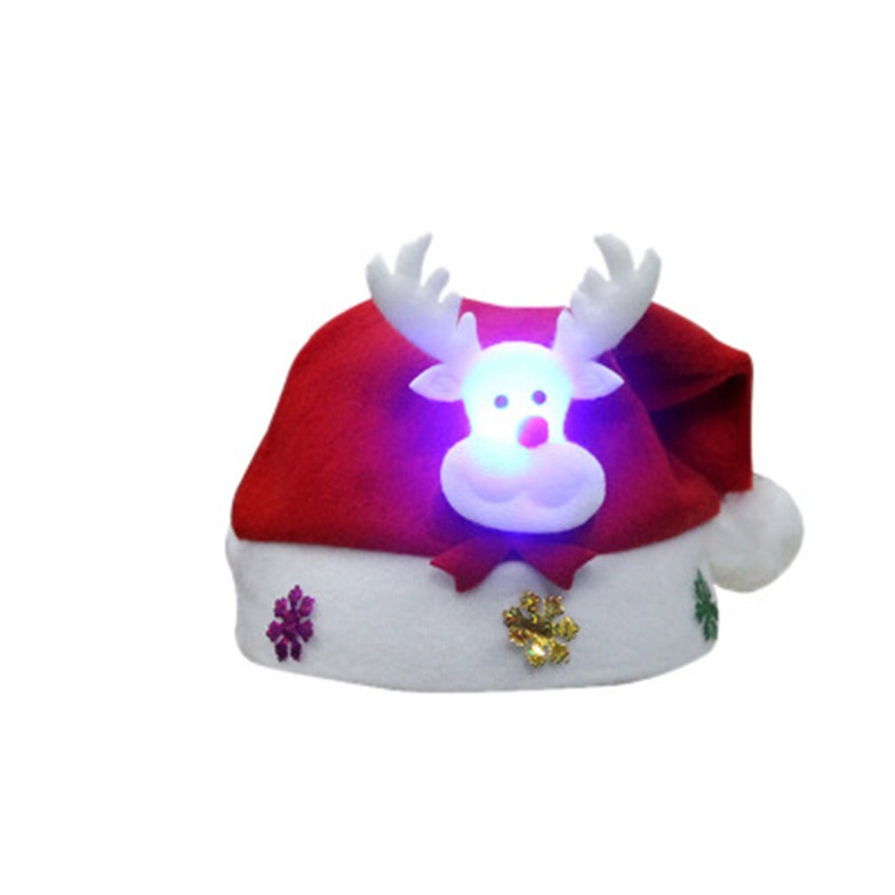 Rød blød plys jul hat til baby voksen jul hat cap år navidad dekoration til hjemmefest: 11