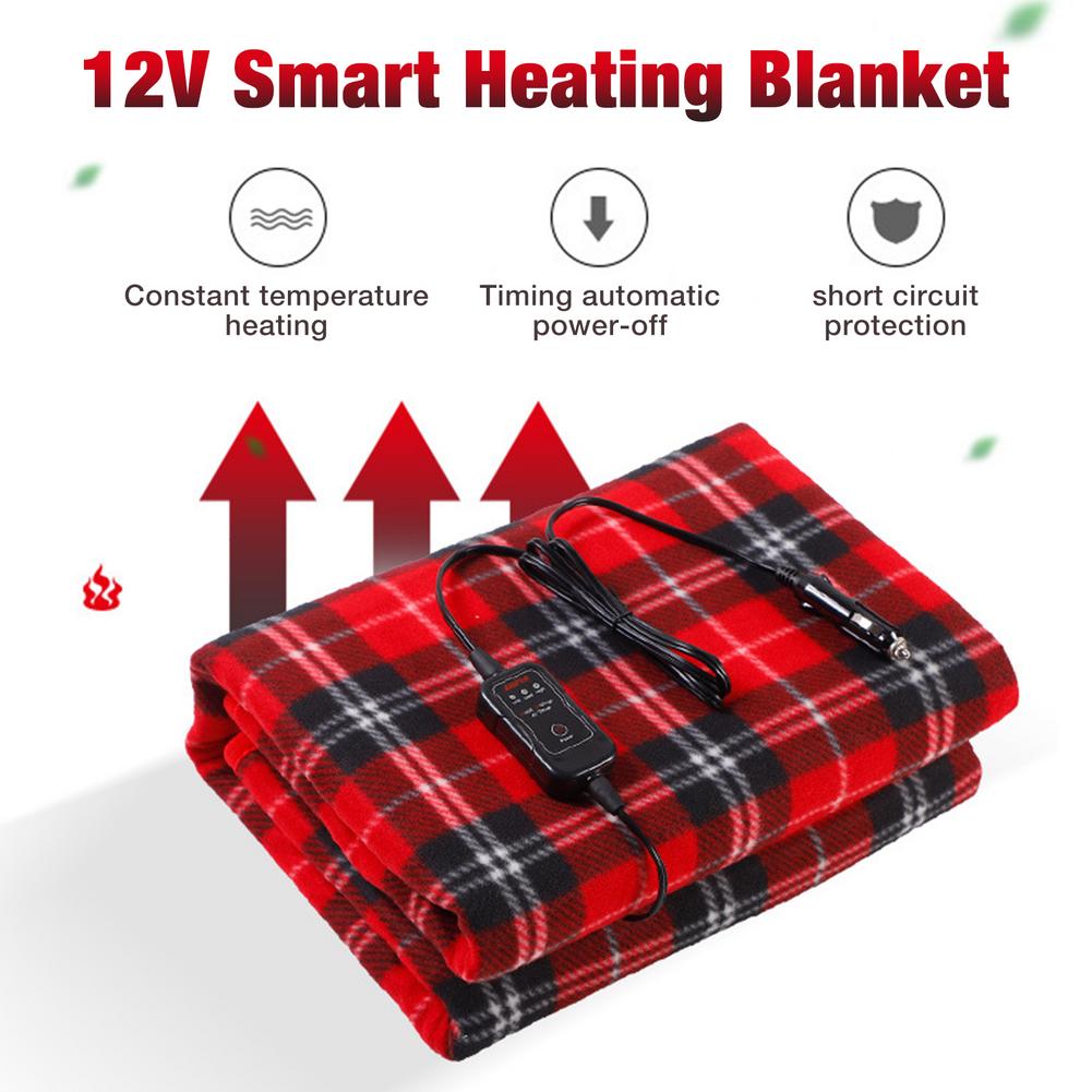 Couverture chauffante intelligente 12v, pour lit de voiture, intérieur d'automobile, couverture chauffante électrique pour les voyages d'hiver, Camping-Car, urgence