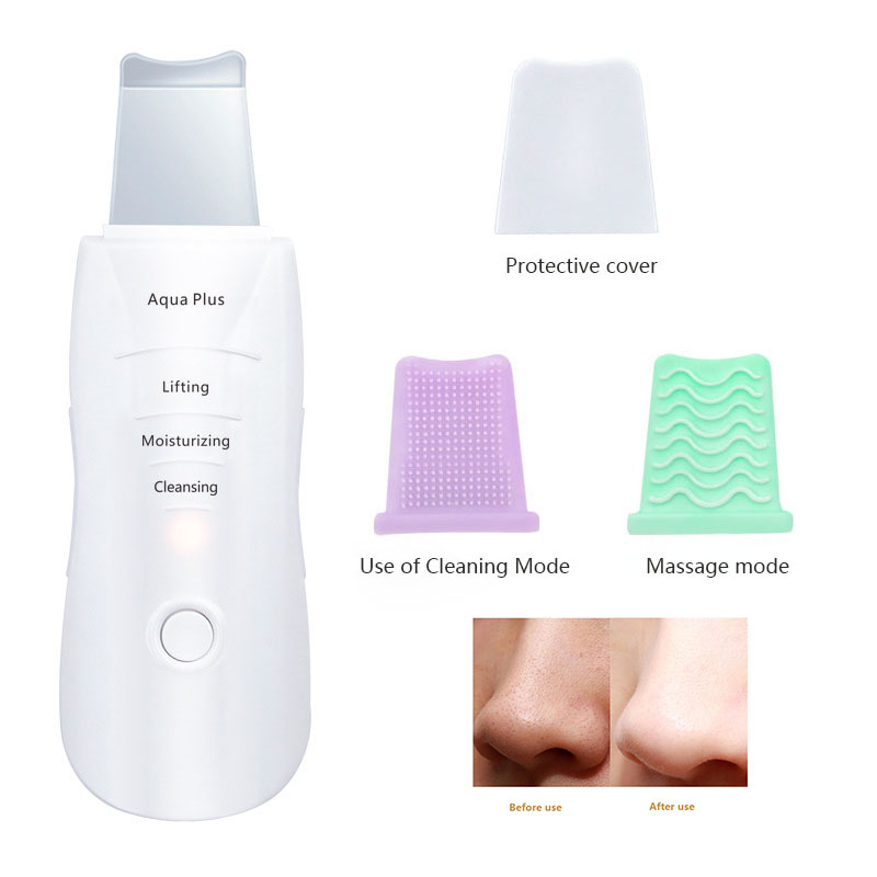 Ultrasonic Facial Skin Scrubber Ion Deep Face Cleaning Peeling Rechargeable Skin Care Device Beauty Instrument
