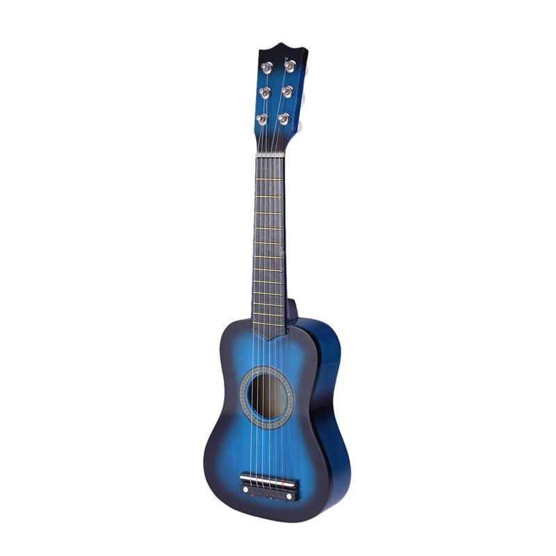 Portable 21 Inch Mini Ukulele Acoustic 6 Strings Ukulele Colorful Mini Guitar for Children Kids Beginners Home-Schooling: Blue