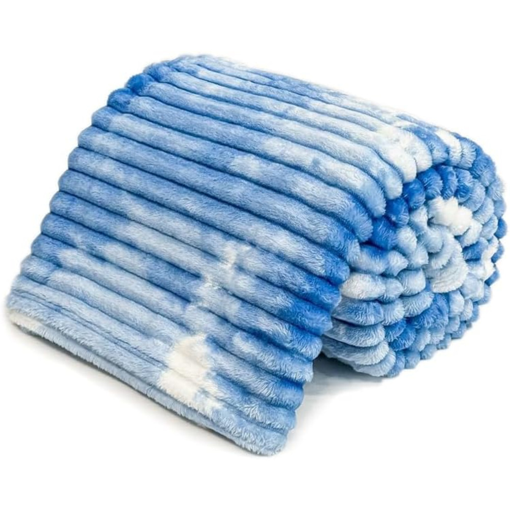 Koc - Stylowy projekt, Super Miękki, Puszysty, Ciepły, Przytulny, Pluszowy, Rozmiar Duży na Kanapę, Sofę, robić Salonu, na Łóżko - Akcesoria na Każdy Sezon: 150x200 cm / Niebieski