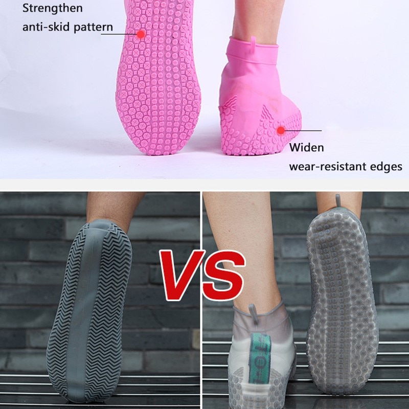 Waterproof Shoe Cover Boots Thick Silicone Material Unisex Shoes Protectors Rain Boots For Indoor Outdoor Rainy Days Reusable
