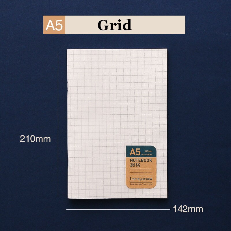 Cuaderno A5 Journal Soft PP Cover Grid Dot Cornell Note Book planeador diario semanal Notpad útiles escolares para estudiantes viajeros: Grid