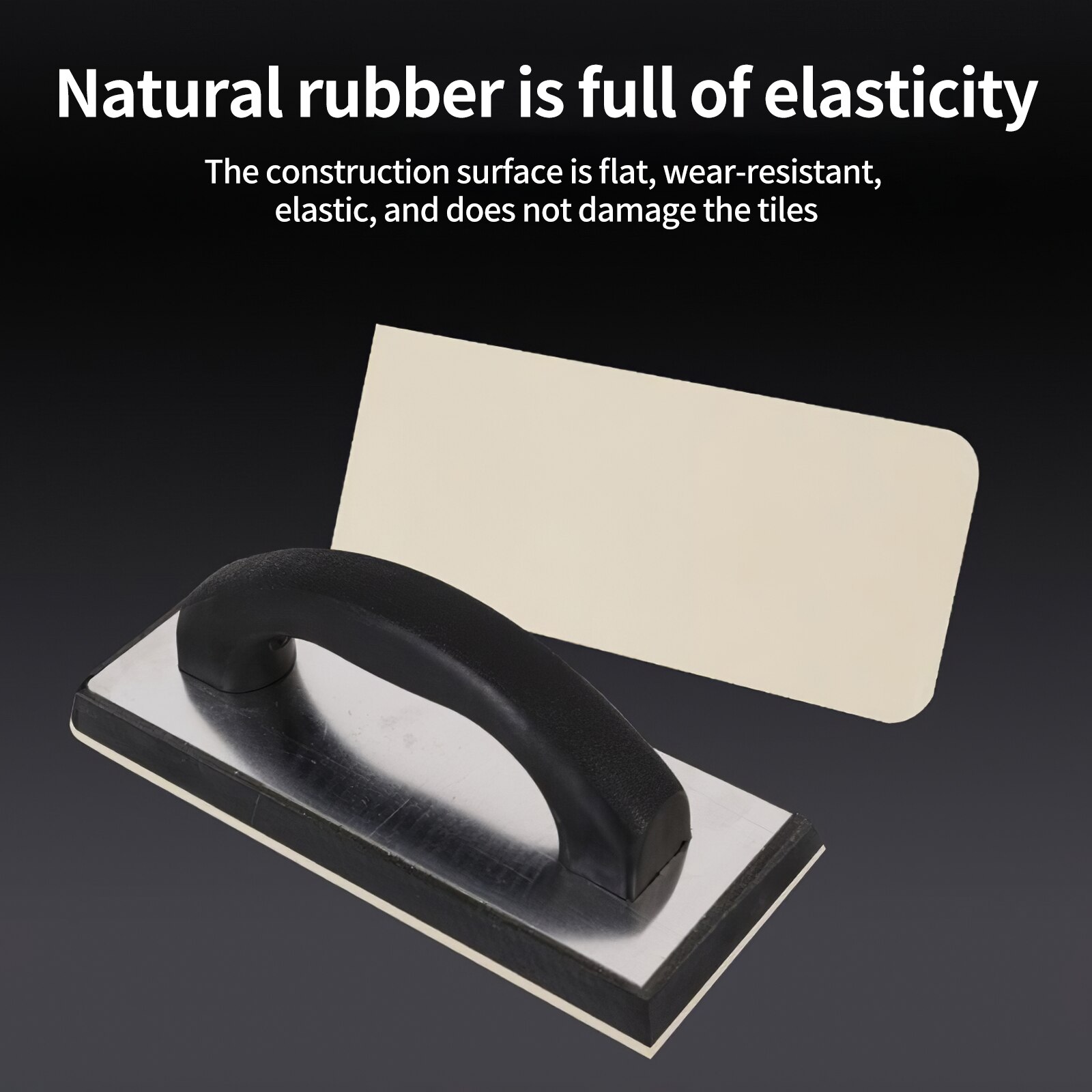 24*10cm/9.43*3.93in Handheld Dry Lining Plastering Spatula Tool Black Concrete Rubber Trowel Anti-Scratch Tile Grout Tool